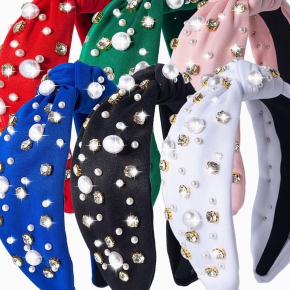 Elegant Pearl and Gem Embellished
Headbands - Assorted Colors - Choose ur color - Picture 3 of 9